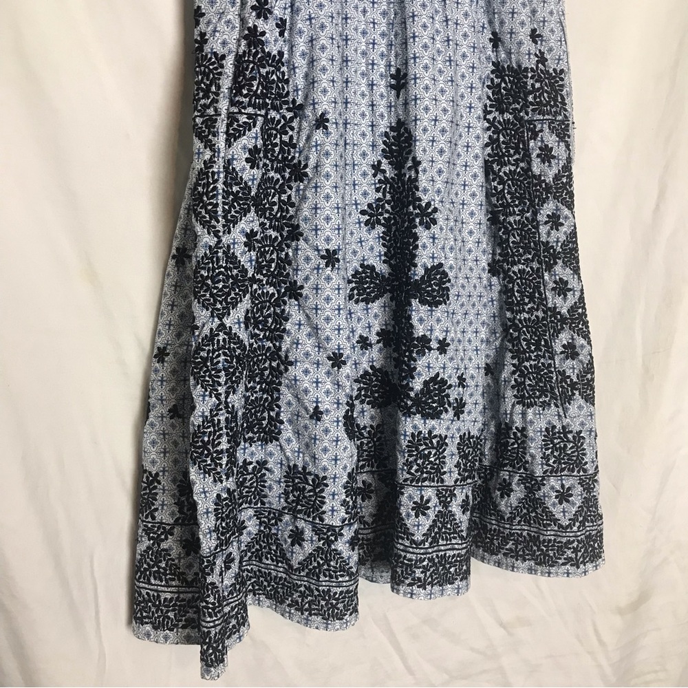 Moulinette Soeurs Coquette Blue Floral Embroidered Fit & Flare Dress Size 0 Boho - Picture 4 of 16